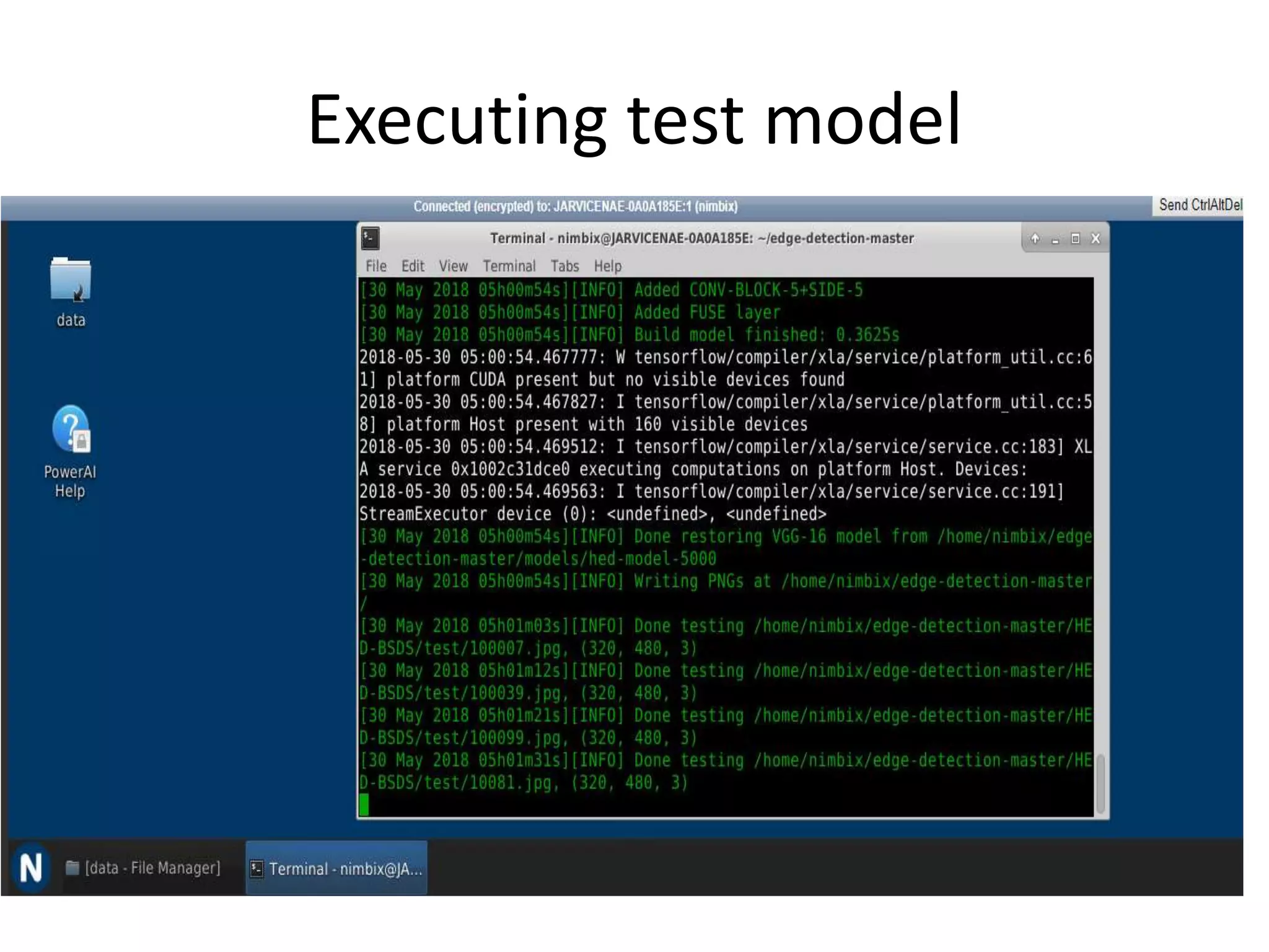 Executing test model