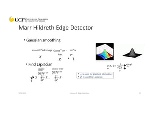 Edge Detection Presentation based on UCF Courses on Computer Vision | PPTX