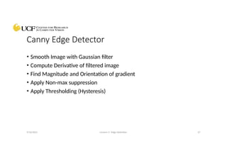 Edge Detection Presentation based on UCF Courses on Computer Vision | PPTX