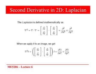 ME5286 – Lecture 6
Second Derivative in 2D: Laplacian
 