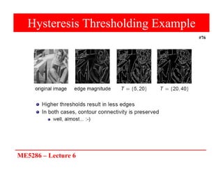 ME5286 – Lecture 6
Hysteresis Thresholding Example
#76
 