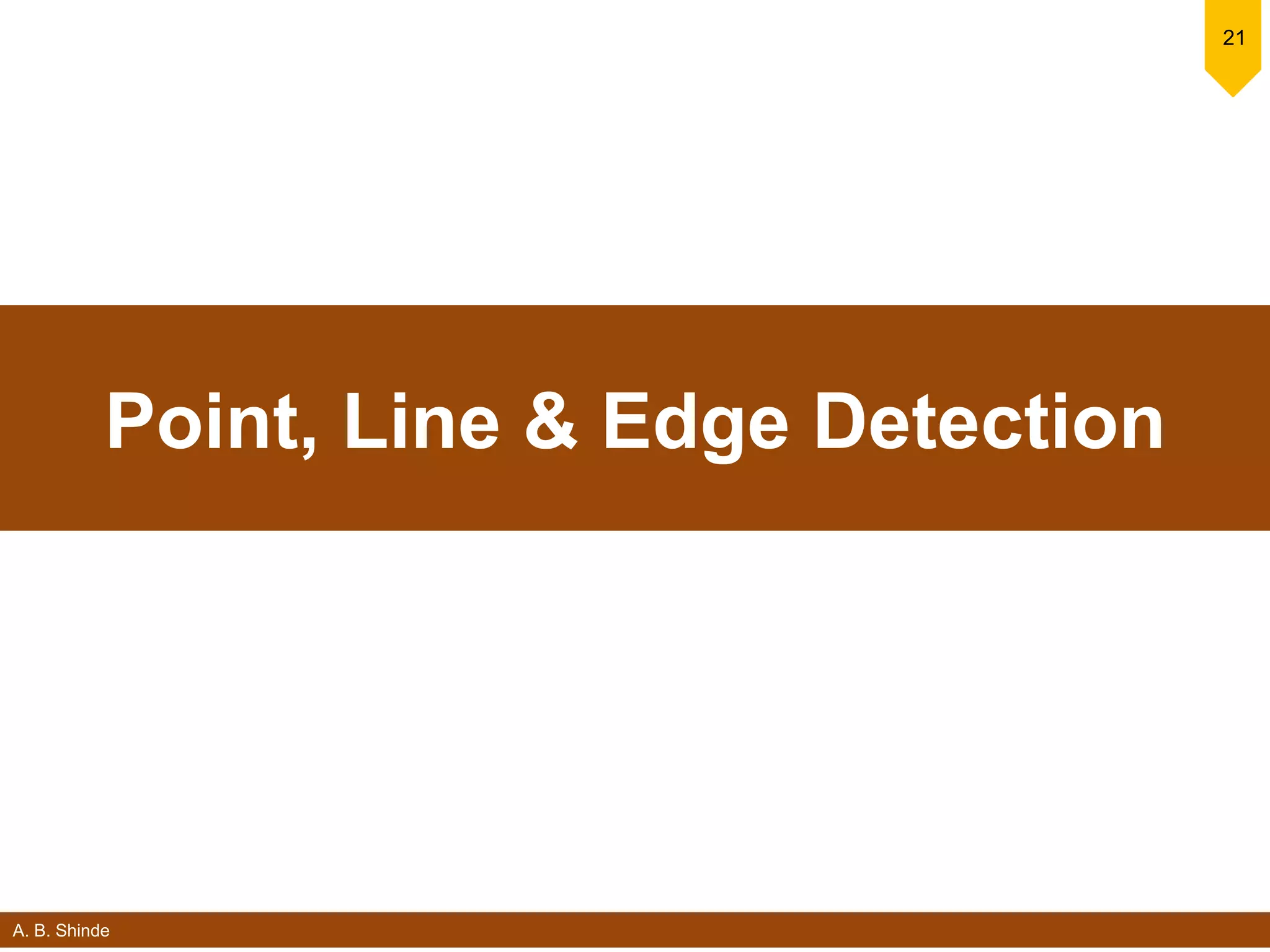 A. B. Shinde
21
Point, Line & Edge Detection
 