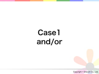 Case1
and/or



         Copyright © Drecom Co., Ltd.
 