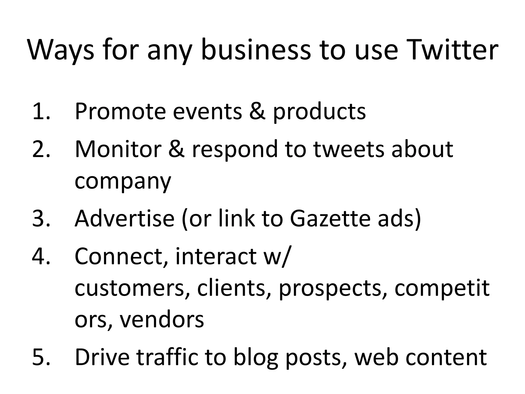 Twitter Presentation for Edge Business Magazine