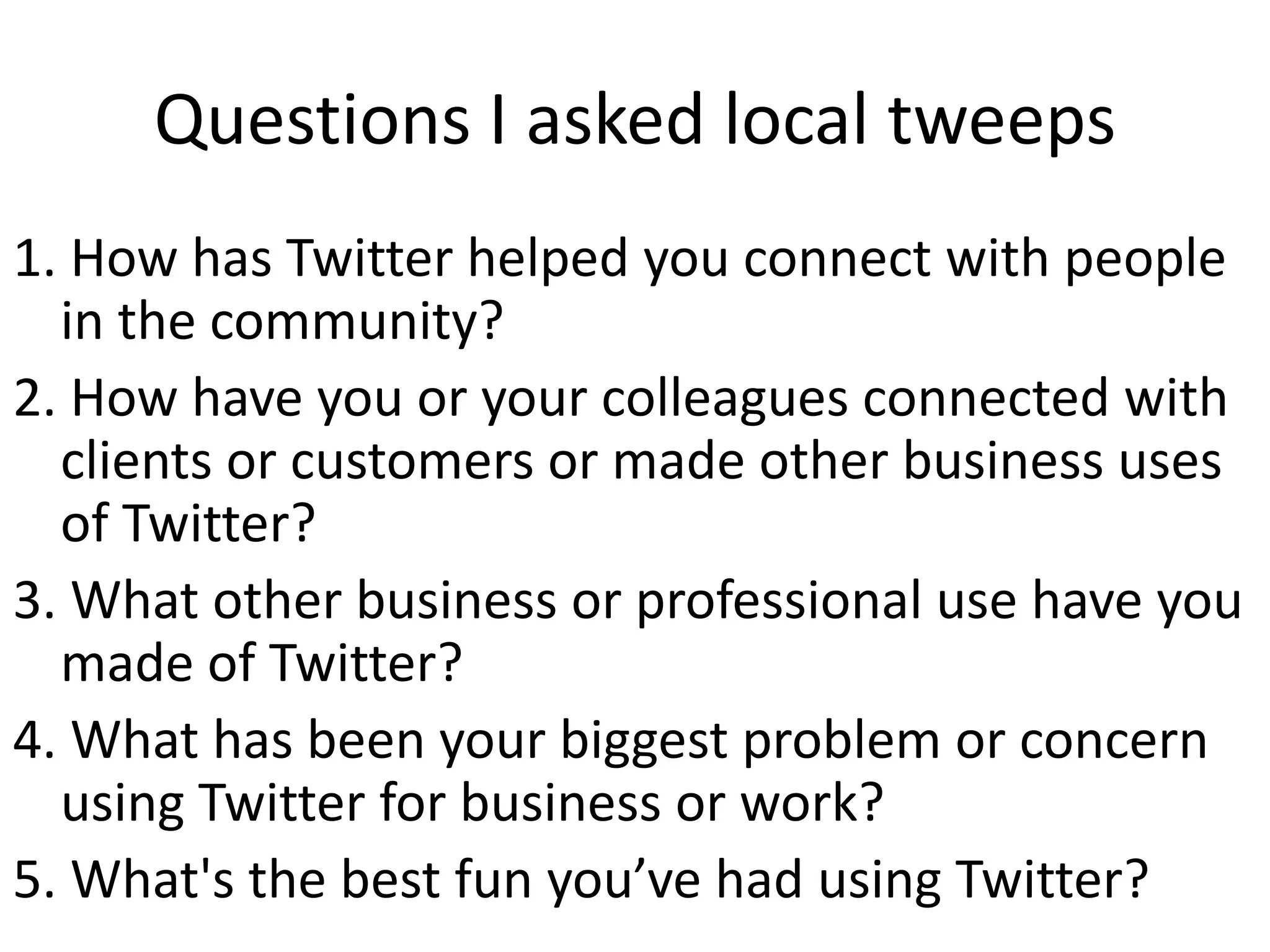 Twitter Presentation for Edge Business Magazine