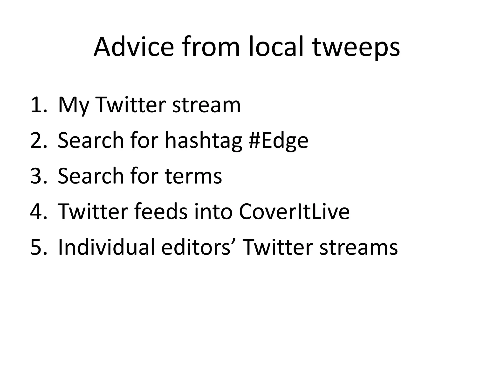 Twitter Presentation for Edge Business Magazine