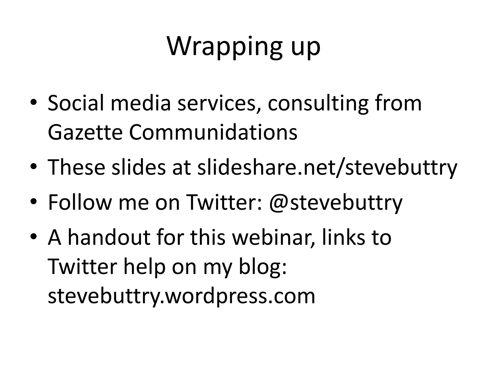 Twitter Presentation for Edge Business Magazine