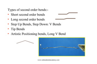 Types of second order bends:• Short second order bends
• Long second order bends
• Step Up Bends, Step Down: V Bends
• Tip...