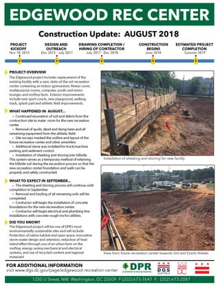 Edgewood construction update august 2018