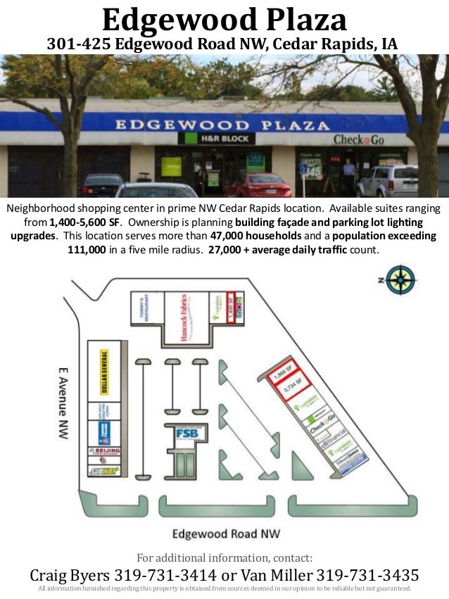 Edgewood Plaza, Cedar Rapids, IA Retail Space for Lease