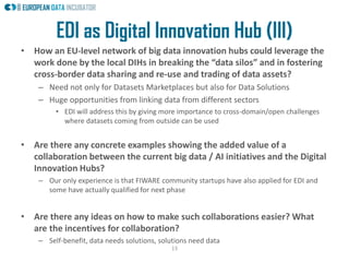 EDI's view on Digital Innovation Hubs Working Group Meeting on Big Data and Artificial Intelligence