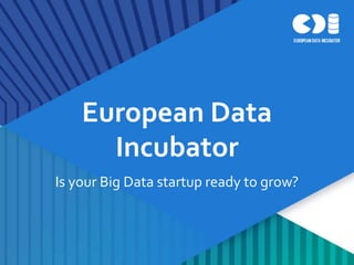 1
Is your Big Data startup ready to grow?
European Data
Incubator
 