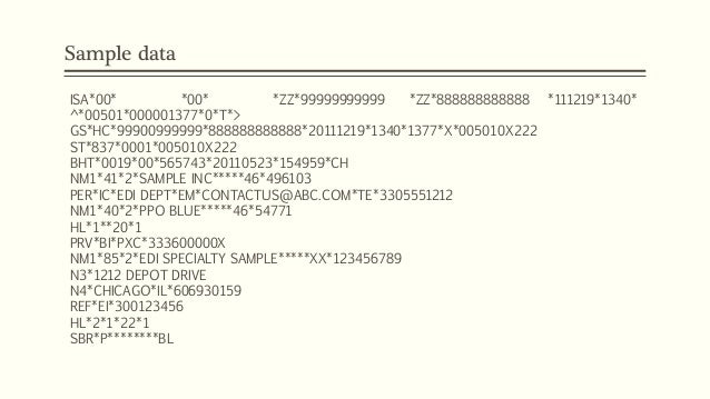 healthcare hipaa edi x12 basics 1 edi format example
