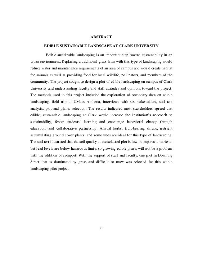 edible sustainable landscaping at clark university final paper staff paper landscape