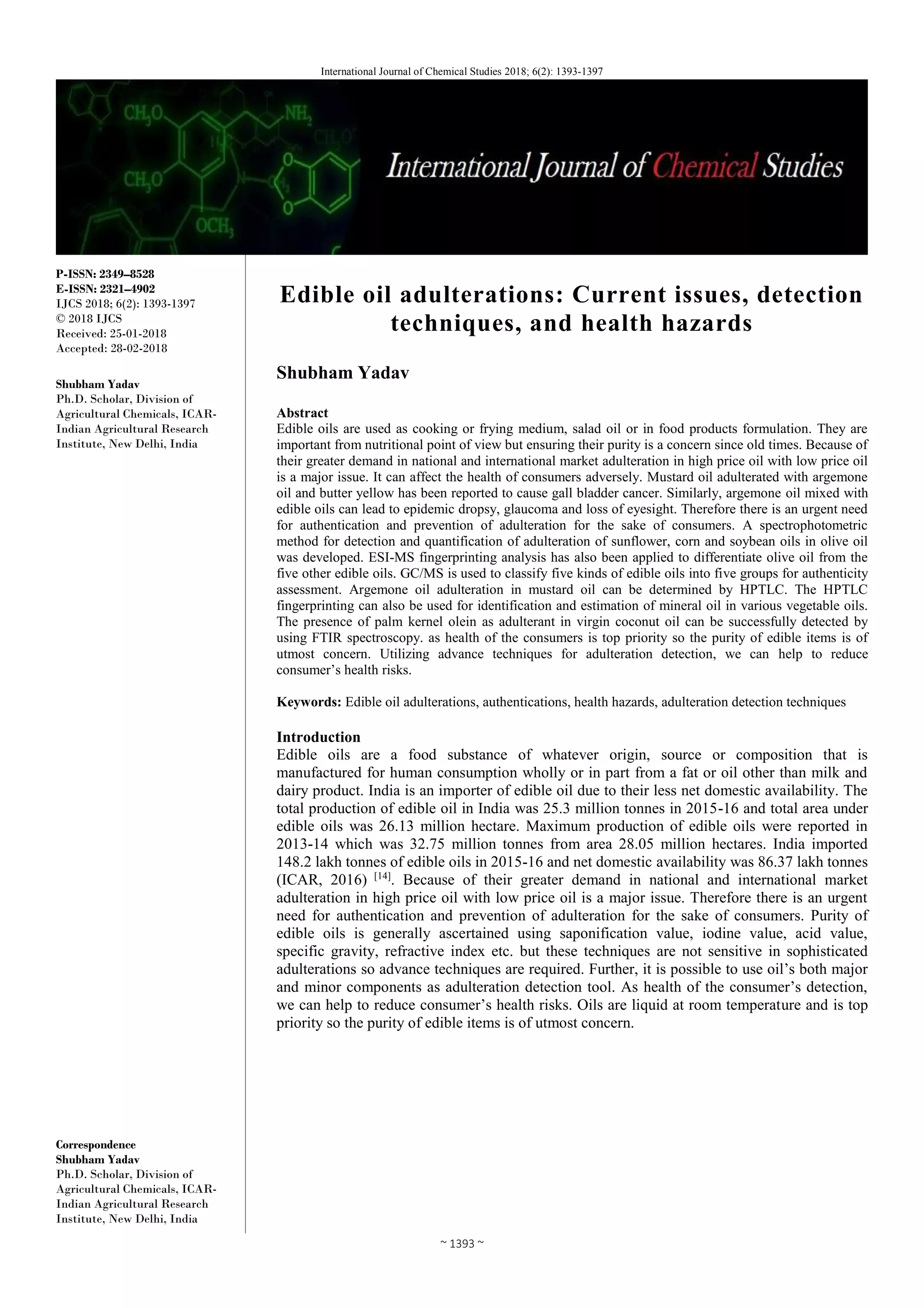 Edible oil adulterations PDF