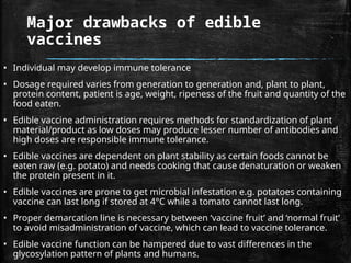 EDIBLE VACCINES: definition, methods of preparation, mode of action ...