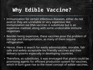 EDIBLE VACCINES: definition, methods of preparation, mode of action ...