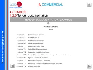 TechnicalTeachingEquipment
www.edibon.com
4. COMMERCIAL
4.2 TENDERS
4.2.5 Tender documentation
TENDER DOCUMENTATION. EXAMPLE
 