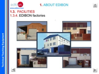 TechnicalTeachingEquipment
www.edibon.com
1.3. FACILITIES
1. ABOUT EDIBON
1.3.4. EDIBON factories
 