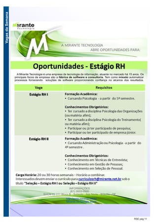 VagasdaSemana
RSE pág 11
 