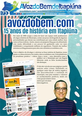 Confira a edição 73 do jornal A Voz do Bem de Itapiúna