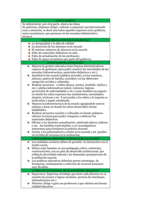 ¿Qué es gestión?
Es Administrar, por otra parte, abarca las ideas
de gobernar, disponer dirigir, ordenar u organizar una d...