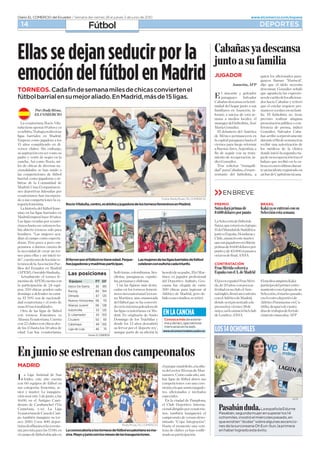 Diario EL COMERCIO del Ecuador / Semana del viernes 28 al jueves 3 de junio de 2010                                                                            www.elcomercio.com/espana

  14                                             Fútbol                                                                                                               DEPORTES


                                                                                                                                      +==ñ=I O= @AI?=I=
Ellas se dejan seducir por la                                                                                                         KJ = IK B=EE=
emoción del fútbol en Madrid                                                                                                          JUGADOR
                                                                                                                                                  )IK?Eó ).2
                                                                                                                                                                      GKEA I =BE?E=@I F=H=
                                                                                                                                                                      CK=OI == '=HEI?='
                                                                                                                                                                      @E GKA A í@ A?AIEJ=
                                                                                                                                                                      @AI?=I=H /áA IAñ=ó
TORNEOS. Cada fin de semana miles de chicas convierten el
fútbol barrial en su mejor aliado. En Madrid, más de 15 ligas.                                                                        - F=H=CK=O O 5=L=@H
                                                                                                                                           =J=?=JA  CA=@H         GKA =CH=@A?í= =I ANFHAIE
                                                                                                                                                                      AI@A?=HEñ@AI=BE?E=
                                                                                                                                      +==ñ=I @AI?=I= A = EJE    @I D=?E= +==ñ=I O HAEJAHó
                                                                                                                                      E@=@ @A DC=H KJ = IKI     GKA A AIJA=H HAGKEAHA FAH
            2H 4@O 4EL=I                                                                                                          B=EE=HAI A )IK?Eó E     =A?AH = I=I ? IK B=E
            - +-4+1                                                                                                               BHó = EE?EI @A AIJ= IA    E= - BKJEIJ=  JEAA
                                                                                                                                      == = A@EI ?=AI A       FHALEIJ HA=E=H ECK=
  = A?K=JHE== 4?í 8E=                                                                                                          ==CAH @A BKJEIJ= Ié    FHAIAJ=?Eó FúE?=  ?
JKñ= JEAA =FA=I ' =ñI O O=                                                                                                        =Hí= /áA                 BAHA?E= @A FHAI= E@E?ó
AI áHEJH= 6H=== A @ELAHI=I                                                                                                         - @A=JAH @A )éHE?=      /áA 5=L=@H +==
EC=I =HHE=AI A =@HE@                                                                                                            @A éNE? FAH=A?AHá A        ñ=I =HHEó IHFHAIEL=AJA
-FAó ? KC=@H= = I                                                                                                            = ?=FEJ= F=H=CK=O= D=IJ= A   @KH=JA A BE @A IA== JH=I
# =ñI ?FEJEA@ A @E                                                                                                            LEAHAI F=H= KAC HAJH=H     HA?EEH K= =KJHE=?Eó @A
LAHII ?KAI 5E A=HC                                                                                                           = *KAI )EHAI )HCAJE= =    I é@E?I @A = ?íE?=
IK =IFEH=?Eó AH= IAH ? IK                                                                                                         BE @A IACKEH ? IK JH=J=     @@A EE?Eó = IACK@= AJ=
F=@HA O LAIJEH @A ACH A =                                                                                                         EAJ @A HA?KFAH=?Eó E     F= @A IK HA?KFAH=?Eó JH=I A
?=?D= )Ií ? 4?í E                                                                                                           @E?ó /áA                  == GKA HA?EEó A = ?=
AI @A ?DE?=I @A @ELAHI=I =                                                                                                           6H=I IE?EJ=H “JH=GKEE    A= A AAH úJE @KH=
?E=E@=@AI IA D= KE@ =                                                                                                           @=@” F=H= +==ñ=I A HAFHA    JA K E?E@AJA HACEIJH=@ A
=I ?FAJE?EAI @A BúJ                                                                                                           IAJ=JA @A BKJEIJ= =      K =H @A +=FEJ= ANE?==
=HHE= ? KC=@H=I  áH
EJH=I @A = +KE@=@ @A
=@HE@ 7=I # HC=E=?E
AI @AFHJEL=I E@AH=@=I FH
A?K=JHE=I D= E?HFH=
@ = IKI ?FAJE?EAI = ?=                                                                       Fotos: Rody Rivas / EL COMERCIO
                                                                                                                                       EN BREVE
JACHí= BAAE=                  Rocío Vilatuña, centro, es árbitra y jugadora de los torneos femeninos en Madrid.                  PREMIO                          BRASIL
  = DEIJHE= @A BúJ BAA                                                                                                        5KE= @=Há FHE=I @A            =á O= IA AJHAó ? IK
E A =I EC=I =HHE=AI A                                                                                                         $ @ó=HAI FH FKJ         5AA??Eó AIJ= IA==
=@HE@ AFAó D=?A  =ñI
=I EC=I ?HA=@=I FH A?K=J                                                                                                         = 5AA??Eó @A BúJ @A
HE=I D=IJ= AIA AJ?AI D=                                                                                                         5KE= GKA AIJ=Há A A CHKF
í= =EAHJ JHAI I F=H=                                                                                                         0 @A K@E= @A 5K@áBHE?=
DHAI “=I KAHAI =?K                                                                                                            KJ = -IF=ñ= 0@KH=I O
@í= = ?=F ? AIFA?J=                                                                                                           +DEA =K?Eó AIJA =HJAI
@H=I 2AH F? = F? A                                                                                                           GKA IKI KC=@HAI HA?EEHá
FA=I = @=HI ?KAJ= @A                                                                                                            FHE=I @A  $ @ó=HAI FH
= A?AIE@=@ @A ?HA=H K JH                                                                                                         FKJ O @A #  IE F=I= =
A F=H= A=I O =Ií EE?Eó J                                                                                                       ?J=LI @A BE= )5)
@” ?KAJ= K @A I áI LA     El fervor por el fútbol no tiene edad. Peque-   Las mujeres de las ligas barriales de fútbol
JAH=I @A = )I?E=?Eó 2KA      ñas jugadoras y madrinas participan.            celebran con euforia cada triunfo.                 CONTRATACIÓN
I @A -?K=@H A =@HE@                                                                                                            .H= éHE@= LLAHá =
)2- IM=@ 5E=ñ=                                          ELE==I ?E==I H=     DAHA@ó @A IK F=@HA -LE =H     -IF=ñ= ? A ) @A =@HE@
  )?JK=AJA A JHA BA                                       IEAñ=I F=H=CK=O=I AIF=ñ      JíA AN KC=@H FHBAIE=
AE @A )2- ?KAJ= ?                                         =I FAHK==I O ?DEA=I         @A ,AFHJEL )=J /A        - LA AIF=ñ .H= éHE     - A@E?=FEIJ= =á
= F=HJE?EF=?Eó @A  AGKE                                         7= =I BECKH=I áI @AIJ=      L== BKA AACE@= @A AJHA        @= @A  =ñI ? F?= =?     F=HJE?EFó @A FHEAH AJHA
FI !# ?DE?=I =?K@A ?=@=                                       ?=@=I A I JHAI BAAE      ! ?DE?=I F=H= ECHAI=H =       JELE@=@ A IK ?K A )HIA    =EAJ ? A CHKF @A IK
@EC = @ABA@AH IK ?=E                                       IAI=A?K=JHE==/AL=         )JéJE? @A =@HE@ FAH @A      = ECéI BEHó K ?JH=J   5AA??Eó A =HJAI F=I=@
I= - % I @A =?E=E                                      = =HJíA K= A=H=@=        E@ = IKI AIJK@EI IA HAJEHó   ? A )JéJE? @A =@HE@      A A ?AJH @AFHJEL @A
@=@ A?K=JHE== O A HAIJ @A                                     @A BúJ GKA IA D= ?LAHJE                                      @@A IAHá FHAIAJ=@ = =      )JéJE? 2=H==AIA A +K
K=I  =?E=E@=@AI                                           @ A = áNE= CA=@H= @A                                        FHAI= DO LEAHAI  @A         HEJE= @AIFKéI @A ?K=JH
  JH= @A =I EC=I @A BúJ                                     =I EC=I A?K=JHE==I A =                                       =O =Ií  =K?Eó A ?K   @í=I @A JH==I @A BHJ=A
? JHAI BAAEI AI                                          @HE@ -I HECE=HE= @A 5=J       EN LA CANCHA                     @A @HAI )5)                ?EEAJ KI?K=H ).2
)E== -?K=JHE== +KAJ=                                       ,EC @A I 6Iá?DE=I O         Conozca más de este te-
? ?KAI ? ?DE?=I @AI                                        @AI@A I ! =ñI @AI?KHEó        ma y de las Ligas latinoa-
@A I # D=IJ= I # =ñI @A                                    IK BAHLH FH A ‘@AFHJA HAO’    mericanas en la web.
A@=@ =I D=O A?K=JHE==I                                       =KGKA F=HJA @A IK =BE?Eó =     www.elcomerciodelecuador.es       LOS 14 OCHOMILES


- KE IA AIJHA= @I ?=FA=JI
MADRID                                                                                              A F=HGKA =@HEAñ = = =JK
                                                                                                    H= @A IA?JH 4ELAH=I @A =

 = EC= AIJA =ñ @A 5=
  1IE@H
          )EIJ=@
                  ?KAJ=
                                                                                                    ==HAI + ?=@= =ñ =
                                                                                                    =I EC=I @A BúJ =HA IKI
? $ AGKEFI @A BúJ A                                                                         ?FAJE?EAI ? K= ?AHA
IKI ?=JACHí=I BAAE= IA                                                                        E= = = GKA =IEIJA KC=@
EH O =IJAH = E=KCKH=                                                                         HAI =BE?E=@I A ELEJ=@I
?Eó IAHá AIJA # @A KE = =I                                                                    AIFA?E=AI
$ A A )JECK +=ó                                                                            - = ?EK@=@ @A 2=F=                                                             AFP


                                                                                                                                        2=I=á @K@= La española Edurne
@H @A +=H==?DA 8í=                                                                           A +K ,AFHJEL 1JAH=
+=HFAJ== I = EC=                                                                            ?E= @EHECE@ FH A?K=JHE=
-?K=JHE== @A +=I= @A +=                                                                         I J=Eé E=KCKH=Há A          Pasabán, segunda mujer en superar los 14
F J=Eé E=KCKH= IK JH                                                                         ?=FA=J @A LAH= @A          ochomiles, insistió el miércoles pasado, en
A  7I  @AFH                                                                            E=@ “+F= 1JACH=?Eó”          que existían “dudas” sobre algunas ascencio-
JEIJ=I @AIBE=Há A = ?AHA                                         Rody Rivas / EL COMERCIO    0=IJ= A AJ K= LAE          nes de la surcoreana Oh Eun-Sun, la primera
E= FHALEIJ= F=H= =I % A    La convocatoria a los torneos de fútbol ecuatoriano es ma-       JA= @A ?KAI O= D= ?BEH       en haber logrado este éxito.
A ?=F @A BúJ KE?=@ A      siva. Mayo y junio son los meses de las inauguraciones.          =@ IK F=HJE?EF=?Eó
 