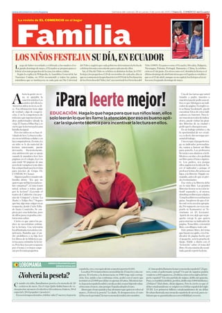 www.elcomercio.com/espana                                                                            Semana del viernes 28 al jueves 3 de junio de 2010 / Diario EL COMERCIO del Ecuador

                                                                                                                                                                                                          7
                                                                                                                                                                                                          7




   5 1Ñ5 .-56-) 57 ,Í) - -+7),4
    KAC @A@EC @A =O A?AAH=@IA =I =@HAI A ?A
     CK@
             D=AH HA?H@=@ O           =
                               -?K=@H FHAF=H= F=H=
                                                         IA        @A Eñ O IKCEHEó GKA ?=@= CEAH @AJAHE=H= = BA?D= @A
                                                                    ?AAH=?Eó áI ?LAEAJA F=H= ?=@= K @A AI
                                                                                                                                        Eñ '' - F=íIAI ? A -?K=@H 5L=E= *KC=HE=
                                                                                                                                        E?=H=CK= 2E= 2HJKC= 4K=E= O +DE= = ?AAH=
   AH=H = I áI FAGKAñI @A = ?=I= I EñI O Eñ=I           )Ií A ,í= @A Eñ IA ?AAH= A @EIJEJ=I BA?D=I = 7       ?Eó AI A  @A KE - JHI ? A +E= = BEAIJ= AI A
     5ACú  ANFE?= = 9EEFA@E= = )I=A= /AAH= @A =I      BAIJA= = I FAGKAñI A  @A LEAHA @A ?=@= =ñ @í= A        úJE@EC@A=HEEAJH=IGKAA-IF=ñ=IAAIJ=A?A
   =?EAI 7E@=I A '# HA?A@ó = J@I I F=íIAI            GKAIA?AH===FH=?EóA'#'@A=,A?=H=?Eó                   GKA AI A # @A =HE =KGKA A IK ?=FEJ= I BAIJAI = I E
   EAHI GKA IA EIJEJKOAH= A ?=@= F=íI K ,í= 7ELAHI=        @AI,AHA?DI@AEñO=+LA?Eó@AI,AHA?DI@A                   ñI I A IACK@ @EC @A =O




)                                          ¡Para leerte mejor!
           DH= = CAJA  HA                                                                                                                                                 7= @A =I J=HA=I GKA KIJA@
           = IA GKA== =                                                                                                                                                 =@HA  F=@HA =AIJH 
           ?=?Eó íIJE?= I                                                                                                                                               =AIJH=FKA@AFA@EH=IKIE
           IE@I @A IEA?E                                                                                                                                             ñI AI GKA B=HEGKA K E@E
)DH= I EñI  AA IA @E                                                                                                                                              ?=@H @A FáCE= - ECéI AI
?A -I= =BEH=?Eó JEAA =C                                                                                                                                                JA IA == ‘=H’ FKA@A
@A LAH@=@ O =C @A AN=CAH=                                                                                                                                                 A?JH=H BJI @A AIJI E@E
?Eó + = ?FAJA?E= @A          EDUCACIÓN. Haga lo que haga para que sus niños lean, ellos                                                                              ?=@HAI A 1JAHAJ 2=H= JA
E = K GKA IKFA I A        solo leerán lo que les llame la atención, por eso es bueno apli-                                                                        AHKAIJH=IHA=AI@AE@E?=
@EI =K@ELEIK=AI @AI@A =                                                                                                                                                 @HAI FKA@A LEIEJ=H =I CH=
LEA= 68 D=IJ= A *KA 4=O AI        car la siguiente técnica para incentivar la lectura en ellos.                                                                         @AI EHAHí=I @A IK ?EK@=@ O
?EAHJ GKA = A?JKH= FAA= K=                                                                                                                                              FA@EH GKA A IAGKEA K
=J== @AIECK=                                                                                                                                                               -I K JH== =HJíIJE? O @=
  2AH I EñI  IA D=                                                                                                                                                = FHJKE@=@ @A IAH ?HA=JE
LE@=@ @A AAH  D=?A = @E=                                                                                                                                              L AI @A?EH @=H K JGKA FAH
HE A IK JAéB ?AK=H O A                                                                                                                                              I= = JH==
=I ?FKJ=@H=I -I áI IE =                                                                                                                                                  7= LA GKA A FAGKAñ JA
K Eñ IA A @= =JAHE= @A                                                                                                                                                 C= IK E@E?=@H FAHI=E=
A?JKH= EJAHAI=JA FKA@A                                                                                                                                                   @ L=I = KI?=H K EH
@ALH=H 4A?EAJAAJA                                                                                                                                                    F=H= FAH I FHBAIHAI
K= =@AI?AJA GKA IA GKA=                                                                                                                                                 AL=Há = IKI =KI = = E
?K=@ A =@= = AAH JHAI                                                                                                                                                 EJA?= AI?=H  AI FA@EHá
FáCE=I A A ?ACE AOó A                                                                                                                                               K EH F=H= A KAI IECKEA
K= J=H@A ' FáCE=I @A K=                                                                                                                                                  JA I F=@HAI IA= FHGKA
LA= @A L=FEHI AIJA @=J                                                                                                                                                AI IKCEHEAH = E@A= @A D=
BKA ?FH=@ FH = HALEIJ=                                                                                                                                                ?AH A E@E?=@H  FHGKA A
F=H= óLAAI @A /HKF -                                                                                                                                                     FHBAIH  DE AL=Há = IKI
+-4+1 :=                                                                                                                                                             DEI = = EHAHí= 0áC= A
  )CKIF=@HAI=@HAI@A                                                                                                                                                     IACKE@= =JAI @A GKA IA FEAH
B=EE= @EHá “¡-I GKA                                                                                                                                                    @= A AJKIE=I
GKEAHGKAEDE=A==@=I                                                                                                                                                       -I= LEIEJ= = = EHAHí= @AA
HA L=FEHI” ¿+ó Jó                                                                                                                                                   IAH  áI EHA =I CH=@AI
KIJA@ IAñH=  IAñH CKIJ                                                                                                                                                 EHAHí=I JEAA IK IA??Eó E
FH = A?JKH= ¿AOA@ A                                                                                                                                                  B=JE IAF=H=@=  = AI
JA=JH @A +=@AHó  =I FA                                                                                                                                                @EIJHEKOA EHI FH A@=@AI
Ií=I @A /óCH= ¿)?=I ‘=                                                                                                                                                  ;K?DIEHAHIIKAI
1E=@=’  ‘-@EF 4AO’ 5ACKH                                                                                                                                                CKí=I )IACúHAIA @A GKA A E
GKA D=O =C áI LKC=H A IK                                                                                                                                                ñ AIJé A = IA??Eó =FHFE=
HAIFKAIJ= @AI@A +Hí 6A=                                                                                                                                                @= 2H IKFKAIJ  L= = ?
@ D=IJ= +@HEJ 5A A                                                                                                                                                   FH=HA E ‘==IKJH=’ E ‘6A
FEA= FH AI=I AHí=I FAH                                                                                                                                                HHHEI A  A??EAI’
@A=íIAF=I=ACH=@I=A?                                                                                                                                                  )F=HJA @A AI @AA GKA IK FA
JKH=I áI ?KJ=I                                                                                                                                                            GKAñ AI?=  GKA GKEAH=
  +EAHJ AI GKA =JAI I F=                                                                                                                                                F=H= AIJHA=H IK E@E?=@H @A
@HAI  A?AIEJ== AIJEK                                                                                                                                                  FáCE= 6A= EHA ANJAIEó
=H = A?JKH= 7= JAALEIEó                                                                                                                                               EHA ? @EKI J@ L=A
?= EEJ=@=AH=J@==?                                                                                                                                                     -IJA FHEAH EH @A JA=
FAJA?E= *=IJ== GKA A F=                                                                                                                                                 GKA D=O= AI?CE@ ? A E
@HA FHDEEAH= = IK DE AAH                                                                                                                                                @E?=@H @A FáCE= DA?D FH
I EHI @A = EEJA?= F=                                                                                                                                              A FAGKAñ IAHá = FHKA= @A
JAH= F=H= AIJEK=H = A?JK                                                                                                                                               BKAC 0=A = @E=HE ? A
H= 2AH DO J?= FHA?KF=HIA                                                                                                                                                ‘A?JH?EJ’ IHA A JA= @A
FH A JA= O AI AH AFA                                                                                                                                                 EH 5E AIJ= EIEó @E HAIK
=H FH I áI FAGKAñI                                                                                                                                                    J=@ FKA@A HAFAJEH = @IEI



                                    edwin@elcomercio.com
       LOBOMANÍA                            EDWIN HIDALGO
                                                                    AIF=ñ= ?HA AH= AGKEL=AJA = KAIJH= FAIAJ=                  ¿+óF@Hí===HIA=KAL=A@=AIF=ñ=¿=F=
                                                                      I =ñI % LELí=I EA ? K @ó=H @A # IK?HAI O IE ?      JAH ? A CAH=JA =?JK= 7 F=H @A =F=JI F@Hí=

      ¿8LAHá = FAIAJ=                                           CHAII - HAJH = = @A?H=?E= A ' JH= áI ?HHKF
                                                                    ?Eó -I KE@ = =I ?JEK=I ?HEIEI =?=ó ? A IK?HA GKA
                                                                    JAHEó A #  FH @ó=H A =FA=I  =ñI EAJH=I J=
                                                                                                                                         LA@AHIA =  =F=JAHI ¿,ó ? A I IECI @A E
                                                                                                                                         FAHE AIF=ñ - AIJ= F=HJE@= @A =EFAI @ E =FKAIJ=
                                                                                                                                         2KAI O J=Eé @ó FAH@ó @ EI   @AI

 + K=@ AH=@A IK?HA - A LEAFAIAJ= =D=í= KIAI @A L=
   ?AJ=LI
             Eñ =á=I
                                  3KEJ
                                          = A@= @A             J = FAIAJ= AIF=ñ= IKEó O K @í= =?=ó  FH DEFAH@AL=K=
                                                                    ?Eó ? A IK?HA IE FHGKA -IF=ñ= =@FJó A AKH
                                                                                                                                         ¿,ó=HAI = ?DEIJA @EHá =CKI 2AH  ?EAHJ AI GKA A
                                                                                                                                         @ó=H AIJ=@KE@AIA IA HECEó A A @ó=H AIF=ñ @A IEC
 HEI FHA?EI K IK?HA A ?A?JEL $ ?AJ=LI A E?H # A     )DH= GKA A AKH F=J=A= D=O =A=AI GKA GKEAHA LLAH =      :8111 I FHEAHI EAJAI AIJ=@KE@AIAI @A K @ó=H
 AIFA?E= O  A FFK=H  ‘FAIAJAH’                              =H? ¿8LAHá = FAIAJ=  @K@ 5E @AI=F=HA?EAH= A AKH         AL== EKIJH=@= K= A@= AIF=ñ= @A K HA= F=H= A
   - AII JEAFI @H=@I A @ó=H L=í= % IK?HAI O = FAIAJ=    ¡,EI   FAHEJ= = KAL= A@= JA@Há JH HA           B=JE=H GKA IA C=H=JE== IK ?LAHJEEE@=@ A IAHE
 