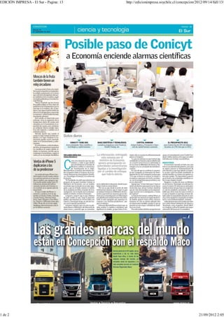EDICIÓN IMPRESA - El Sur - Pagina: 13   http://edicionimpresa.soychile.cl/concepcion/2012/09/14/full/13/




1 de 2                                                                                 21/09/2012 2:05
 