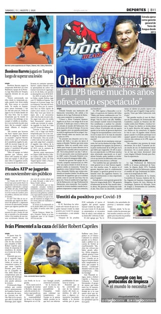 elsiglo.com.ve DEPORTES  | B11SÁBADO | 15 | AGOSTO | 2020
OrlandoEstrada:
“LaLPBtienemuchosaños
ofreciendoespectáculo”
Estradaejerce
comogerente
generalde
Torosde
Araguadesde
2013
elsiglo
Orlando Estrada una institución del
baloncesto venezolano, dio cabida a los
fanáticos de la Liga Profesional de Balon-
cesto, para compartir su experiencia.
“Conocí a Alirio ‘Camarón’ Romero.
Jugaba en un liceo y un amigo de él se me
presentó. Y desde que conocí a Alirio, fue
mi entrada al mundo del baloncesto. Fui
de la mano de él todo el tiempo. Yo no era
buen jugador, pero me gustaba participar
en toda la organización de los juegos”, sus-
cribió Estrada sobre sus inicios con solo
15 años en 1976.
“Se presentó una situación con la Aso-
ciación del Zulia y ya para esa época el
equipo se llamaba ‘Taninos’, que tenía varias
categorías. Hubo un acuerdo entre varios
clubes para formar la junta directiva de la
organización y él podía colocar una persona
allí. ‘Tú le echas pichón?’, me dijo. Y allí en-
tre a la asociación como secretario general
en 1980”, contó a Fernando Peñalver a tra-
vés de la cuenta de instagram @lpb_aldia.
Estrada fue gerente del equipo de Ve-
nezuela, campeón suramericano en 1991:
“Fue una época donde el nivel de los ju-
gadores estaba en transición. Venían los
jugadores como Gabriel Estaba, Carl He-
rrera, Alexander Nelcha, que venían estu-
diando en Estados Unidos. De allí hay una
transición de jugadores que ya se estaban
yendo, como el caso de Luis Sosa. Fue un
gran reto. Venía el cambio de la Liga Espe-
cial de Baloncesto a la Liga Profesional de
Baloncesto, otra transición. Esa transfor-
mación la vivimos también cuando los ju-
gadores empezaron a exigir sus contactos,
sus beneficios”.
En 1992 regresa a Maracaibo y se in-
tegra a la gerencia de Gaiteros del Zulia:
“Había una buena combinación con ‘Ca-
marón’. Era una persona muy astuta para
dirigir. Veía las cosas más allá. Hablába-
mos siempre cuando venía la temporada.
Nos sentábamos a analizar los calenda-
rios, las giras, las series que necesitábamos
tener a favor. Al principio solo me quería
quedar en las tareas de gerencia deportiva
y luego fui incorporándome a otros secto-
res de la mano de él. Se trata de entender
todas las áreas para tener la mejor infor-
mación”.
“Otra parte de mi enseñanza como ge-
rente, fue con los dueños de la liga. Debía-
mos garantizar los equipos, los sponsors y
la parte institucional de la LPB que era la
que había que resguardar. De allí se pasa-
ba a un espectáculo. La LPB tiene muchos
años ofreciendo espectáculo en el país”,
afirmó Estrada, quien también se involu-
cró en sus inicios en diferentes roles como
personal de mesa técnica y arbitraje.
“Eso también hay que aprenderlo. Ge-
rente general no es traer buenos jugado-
res. Son muchas cosas. Te apoyas en el
gerente deportivo para la conformación
del equipo. La gerencia general no es so-
lamente traer dos jugadores buenos. La
relación institucional, es muy importante
para el equipo”.
Estrada ejerce como gerente general de
Toros de Aragua desde 2013: “Me gustaría
el baloncesto de los 90. Hay mucho talen-
to ahora. Me gustaría un baloncesto todo
el año. Para tener un desarrollo. Cuando
tienes un talento no puedes esperar solo
la LPB para que el jugador tenga partici-
pación. Tiene que haber baloncesto todo
el año”.
“Me gustaba mucho el caso de Mari-
nos de (Anzoátegui), de Trotamundos (de
Carabobo), cuando en Panteras (de Mi-
randa) estaba José Obaldo y Amilcar Gó-
mez. Porque los dueños se involucraban
en la parte directiva del equipo. Daban
sus charlas en los camerinos, el jugador
le veía la cara. El jugador siente mucho
apoyo cuando ve al dueño participar en el
equipo”, apuntó el zuliano sobre las expe-
riencias más exitosas en la LPB, según su
experiencia.
“Me considero una persona de tomar
decisiones. No es fácil. ‘Camarón’ me de-
cía mucho de eso. Es fundamental tomar
decisiones. No se puede pensar, o decir
‘no sé’, hay que tomar decisiones”, dejó
como dogma Orlando Estrada para fina-
lizar la experiencia.
ACERCA DE LA LPB
La Liga Profesional de Baloncesto
(LPB) es el torneo profesional de Vene-
zuela. Se disputa desde 1974. Fundada
como Liga Especial de Baloncesto, adoptó
el nombre de Liga Profesional de Balon-
cesto en la temporada de 1993.
Las divisas Bucaneros de La Guaira,
Cocodrilos de Caracas, Gaiteros del Zu-
lia, Gigantes de Guayana, Guaiqueríes de
Margarita, Guaros de Lara, Marinos de
Anzoátegui, Panteras de Miranda, Toros
de Aragua y Trotamundos de Carabobo,
conforman el circuito.
Barreto suma experiencia en Chipre, Líbano, Irán, Libia y Rumania
JhonlennBarretojugaráenTurquía
luegodesuperarunalesión
elsiglo
Jhonlenn Barreto jugará la
temporada 2020/2021 en Cizre
Belediyesi, equipo de la Prime-
ra Liga Masculina de Turquía,
segunda división de ese país
europeo.
“Estuve conversando con
ellos desde la temporada pa-
sada cuando Luis Arias estaba
allá. Pero nunca se concretó
nada. Yo estaba en España,
pero estuve lesionado y fue
un mal año para mí. Venía de
jugar la A2 en Italia donde me
fue muy bien. Fue la mejor
temporada que he tenido en
mi carrera. Sin embargo, se me
rompió el tobillo en semifina-
les y con esa lesión ha sido muy
duro. Me ha costado”, explicó
desde Albania el receptor-
punta.
“Me cuentan que hicieron
un buen equipo para buscar
subir de categoría. El objetivo
es ascender”, expresó Barreto
sobre Cizre, que al momento
de la pandemia jugaba los pla-
yoffs de ascenso luego de cul-
minar en cuarto lugar (15 ga-
nados y 5 perdidos) del grupo
B de la competencia.
“Ellos (el equipo en Italia)
querían que volviera, pero
ahora solo aceptan un impor-
tado por equipo. Y allá lo que
más sobra es jugadores punta.
La mayoría de los clubes se en-
focaron en contratar opuestos
fuertes”, explicó Barreto sobre
la oportunidad de volver con
Geosat Geovertical Lagonegro
en la A2 de Italia, con quienes
se desempeñó en la 2018/2019.
En 2019, el nativo de Puer-
to Ordaz, estado Bolívar, jugó
con CV Melilla en España, “me
lesioné en el primer juego. Así
es el deporte. Este año me tocó.
Gracias a Dios por la cuaren-
tena hice un buen reposo de
cuatro-cinco meses y ya estoy
bien. Hay veces que tienes un
súper año y no encuentras
club. Este ha sido mi peor año.
No jugué mal, pero no estaba
bien físicamente”, expresó el
criollo que terminó la campa-
ña jugando la final de Copa
con KV Erzeni de Albania.
“Gracias a Dios ya tengo
club y ver si hago una buena
temporada para ver si me con-
vocan a la selección (nacional
de Venezuela). Dios me ayude
y sobre todo me de salud, para
que todo salga bien”, comparte
el jugador más valioso de la
Liga Venezolana de Voleibol
en 2015, con la camiseta de
Huracanes de Bolívar.
Barreto suma experiencia
en Chipre (AEK Karava), Líba-
no (Zahra Club), Irán (Shahr-
dari Gonbad), Libia (Al Ahly
Tripoli Sports Club) y Ruma-
nia (CSM Bucuresti).
elsiglo
El FC Barcelona ha infor-
mado este viernes de que su ju-
gador Samuel Umtiti ha dado
positivo por Covid-19, aunque
es asintomático, y está aislado
en su domicilio.
“Después de las pruebas
Umtiti da positivo por Covid-19
PCR realizadas el jueves el
jugador del primer equipo
Samuel Umtiti ha dado posi-
tivo por Covid-19. El afectado
es asintomático, se encuentra
bien de salud y está aislado en
su domicilio”, informa el club.
El club agrega que “ha in-
formado a las autoridades de-
portivas y sanitarias compe-
tentes”.
Además, añade, “se ha ras-
treado a todas las personas que
han tenidos contacto con el ju-
gador para hacerles las pruebas
PCR correspondientes”. El francés es asintomático
FinalesATPsejugarán
ennoviembresinpúblico
elsiglo
Las Finales del ATP Tour, el
torneo que pone punto final a la
temporada con los ocho mejores
jugadores individuales y parejas
de dobles del año, tendrá lugar
entre el 15 y el 22 de noviembre
en el O2 Arena de Londres, pero
sin público, informa este viernes
el circuito.
El ATP Tour dijo en un co-
municado que seguirá las direc-
trices del gobierno y organizará
el torneo sin aficionados, aunque
espera que algunos puedan asis-
tir.
“La ATP sigue teniendo la es-
peranza de que a finales de este
año se permita a los aficionados
volver a los estadios de una ma-
nera socialmente distante, tras
una serie de eventos piloto que
se están llevando a cabo en el
Reino Unido”, afirma.
Los aficionados que ya han
comprado entradas recibirán
reembolsos completos, y boletos
extra se pondrán a la venta si las
directrices del gobierno cambian
y los espectadores pueden asistir.
Será la última vez que el tor-
neo de maestros se juegue en el
O2 Arena antes de trasladarse a
Turín en 2021.
El torneo se ha disputado en
el O2 desde 2009, pero se trasla-
da a Italia, al menos, entre 2021
y 2025.
Novak Djokovic, Rafael Na-
dal y Dominic Thiem ya se han
clasificado para el las Finales
ATP de este año.
elsiglo
El jinete Iván Pi-
mentel tratará de
aprovechar la san-
ción de dos semanas
que cumplirá el líder
Robert Capriles para
tratar de emparejar la
estadística de jinetes
en el óvalo de La Rin-
conada.
Pimentel, que ocu-
pa el segundo lugar
de la zafra con 24
visitas al recinto de
vencedores contra 31
que tiene Capriles,
favorito para alcan-
zar el Casquillo de
Oro 2020, firmó seis
compromisos para la
jornada del domingo
y en más de una oca-
sión puede saborear
la victoria.
El destacado látigo
zuliano que cuenta
con el asesoramiento
de Franklin Durán en
la selección de mon-
tas. Iniciará con All
The Way en la carrera
que abre la tanda del
domingo, para seguir
IvánPimentelalacazadellíderRobertCapriles
Iván, corriendo hacia Capriles
con Freely en la se-
gunda.
En la cuarta será el
encargado de montar
a Rockera, yegua que
cada día asoma la vic-
toria y aquí puede ser.
Pimentel tendrá
la responsabilidad
de llevar a la favorita
Sharapova en el Clá-
sico Senegal, prueba
central de la reunión.
En la tercera del
pool tendrá la res-
ponsabilidad de
Champlain Gold,
para culminar sus
compromisos con
Zacapa en la quinta
válida, prueba en la
que luce con abiertas
posibilidades de ano-
tarse la victoria.
Pimentel, que se
ha convertido en
uno de los mejores
jinetes del óvalo ca-
pitalino, le salió al
paso a algunos co-
mentarios suscitados
debido a la derrota
sufrida por el potro
Raffsttar ante Dave-
parker en el Clásico
Cañonero la semana
pasada en La Rinco-
nada y publicó en su
cuenta de Twitter @
ivanPimentelJr: “Mu-
chos me critican por
haber girado aden-
tro. Ahora pregunto,
¿dónde giraron Gran
Guerrero y Princesa
Zoe?. Cuando no se
logra el triunfo dando
todo, simplemente se
tiene que aceptar la
derrota. Continuaré
dándolo todo en cada
competencia. Dios
los bendiga”.
Iván Pimentel in-
tegra, junto a Robert
Capriles y Francisco
Urdaneta y Daniel
Hernández, el grupo
de jinetes que están
entre los 10 mejores,
que exhiben una efec-
tividad de 4, lo cual
quiere decir que tie-
nen un promedio de
un triunfo cada cua-
tro ejemplares que les
toca guiar.
 