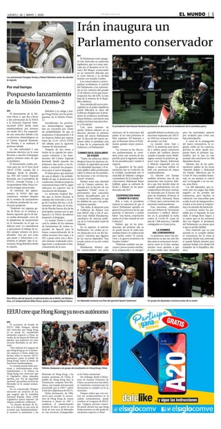 elsiglo.com.ve EL MUNDO  | 5JUEVES | 28 | MAYO | 2020
Irán inaugura un
Parlamento conservador
EFE
El Parlamento iraní inaugu-
ró este miércoles su undécima
legislatura, que va a estar mar-
cada por el dominio en la Cá-
mara del bloque conservador
en un momento delicado por
la crisis interna y la elevada
tensión con Estados Unidos.
Los conservadores o princi-
palistas arrebataron el control
del Parlamento a los reformis-
tas en los comicios del pasado
21 de febrero, en los que la par-
ticipación fue del 42%, la más
baja de la historia de la Repú-
blica Islámica.
Esta entrada del sector prin-
cipalista en el poder legislativo
puede dificultar la tarea del
Gobierno dirigido por el presi-
dente de tendencia moderada,
Hasan Rohaní, y promover una
política de línea más dura fren-
te a Occidente.
Con estos temores en
mente, Rohaní subrayó en su
discurso durante la primera
sesión del nuevo Parlamento
que “la elección del interés na-
cional sobre el partidista será
la base de la cooperación del
Gobierno y el Parlamento”.
CAMBIO EN EL EQUILIBRIO
DE PODER
“Todos los esfuerzos deben
dirigirse hacia los intereses na-
cionales, la seguridad nacional
y la identidad nacional; y el in-
terés público debe predominar
sobre el interés de los partidos,
las facciones y las circunscrip-
ciones”, remarcó.
Rohaní tenía más afinidad
con la Cámara anterior, do-
minada por la facción de sus
seguidores “Omid”, cuyos re-
presentantes más conocidos
fueron descalificados por el
Consejo de Guardianes, lo que
les debilitó de cara a las parla-
mentarias pasadas.
“Sin duda, la situación para
el Gobierno de Rohaní será
más difícil”, dijo a Efe el ana-
lista iraní Mehdí Motaharnia,
catedrático de ciencias políti-
cas de la Universidad Azad de
Teherán.
En su opinión, el anterior
Parlamento “no creaba un se-
rio obstáculo en la vía del Eje-
cutivo”, mientras que algunos
de los nuevos diputados “han
jurado entrar en acción contra
Rohaní”.
Motaharnia destacó que
los conservadores son parte
El presidente iraní Hassan Rouhani pronuncia un discurso en la instalación de la asamblea persa
Un diputado muestra una foto del general Qasem Soleimani Un grupo de diputados conversa antes de la sesión
intrínseca de la estructura del
poder, al ser más próximos al
líder supremo, Alí Jameneí, y
que al dominar ahora el Parla-
mento quedan mejor posicio-
nados.
“La victoria en las eleccio-
nes parlamentarias se consi-
dera como una victoria de ese
partido para la siguiente ronda
de las presidenciales”, señaló el
experto.
La ganadora de las parla-
mentarias fue la Coalición de
la Unidad, encabezada por el
exalcalde de Teherán y antiguo
comandante de la Guardia Re-
volucionaria Mohamad Baqer
Qalibaf, quien se enfrentó de
hecho a Rohaní en las presi-
denciales del 2017.
COOPERACIÓN PARA
COMBATIR A EEUU
Pese a todo, el presidente
expresó su esperanza de que el
nuevo Parlamento apruebe en
general los proyectos de ley que
presente el Ejecutivo y pueda
haber “una buena cooperación
juntos en el año restante de este
Gobierno”.
Rohaní, que en las presi-
denciales del próximo año ya
no puede buscar la reelección,
también llamó a la colaboración
para luchar contra “el corona-
virus y la guerra económica de
Estados Unidos”.
“Podemos combatir sus san-
ciones y provocaciones median-
te la cooperación y la sinergia”,
apostilló Rohaní en alusión a las
sanciones impuestas por EEUU
en 2018 tras retirarse del acuer-
do nuclear con Irán.
La tensión entre Irán y
EEUU se mantiene muy eleva-
da y ambos países estuvieron
a punto del conflicto directo
cuando el pasado enero Wash-
ington asesinó al poderoso ge-
neral iraní Qasem Soleimaní
y Teherán respondió con un
ataque a una base militar en
Irak con presencia de tropas
estadounidenses.
La relación con Europa
también atraviesa uno de sus
momentos más inciertos debi-
do a que Irán decidió dejar de
cumplir gradualmente con sus
compromisos del pacto nuclear
en represalia por el fracaso del
resto de firmantes (Francia, el
Reino Unido, Alemania, Rusia
y China) para contrarrestar las
sanciones estadounidenses.
Esas sanciones, calificadas
ayer por Rohaní de “terrorismo
económico y médico”, dificul-
tan en la actualidad la lucha
contra la Covid-19, causa de
más de 7.500 muertos y 140.000
contagiados en el país persa.
LA SOMBRA
DEL CORONAVIRUS
La pandemia marcó las par-
lamentarias ya que tan solo dos
días antes se anunciaron los pri-
meros casos en el país, aunque
muchas voces apuntan a que
el virus estaba muy extendido
pero las autoridades optaron
por ocultarlo para evitar una
baja participación.
A causa de la propagación
del nuevo coronavirus, la se-
gunda vuelta de los comicios,
prevista en abril, quedó pos-
puesta hasta el próximo sep-
tiembre, por lo que en esta
jornada solo estuvieron los 268
diputados electos.
Además, dos de los parla-
mentarios salidos de las urnas
-Fatemeh Rajbar y Mohamad
Alí Dastak- fallecieron por la
Covid-19. Para rendirles home-
naje, en sus asientos se colocó
ayer su fotografía y en sus me-
sas, unas flores.
Los 268 diputados, que ju-
raron ayer sus cargos, han dado
negativo en las pruebas del
coronavirus, pero muchos se
cubrieron con mascarillas para
acudir al acto de inauguración y
a todos se les tomó la tempera-
tura a la entrada del hemiciclo.
La primera sesión fue pre-
sidida por el diputado de más
edad, el clérigo Reza Taqavi, y
se espera que en los próximos
días sea elegido el presidente
del Parlamento, un puesto para
el que se perfila Qalibaf.
Otra tradición que en esta
jornada no se cumplió debido
al coronavirus fue la visita al
mausoleo donde está enterrado
el ayatolá Ruhola Jomeiní para
expresar lealtad a los ideales del
fundador de la República Islá-
mica.
Los astronautas Douglas Hurley y Robert Behnken antes de abordar
la cápsula
Por mal tiempo
Pospuesto lanzamiento
de la Misión Demo-2
EFE
El lanzamiento de la Mi-
sión Demo-2, que iba a llevar
a dos astronautas de la NASA
a la Estación Espacial Inter-
nacional (EEI) desde suelo
estadounidense por primera
vez desde 2011, fue suspendi-
do este miércoles debido a las
condiciones climatológicas en
el Centro Espacial Kennedy,
en Florida, y se realizará el
próximo sábado.
La alta nubosidad y una
tormenta eléctrica en la zona
llevaron a cancelar el despegue
quince minutos antes de que
se produjera.
El lanzamiento estaba pre-
visto para las 16:33 hora local
(20:33 GTM) cuando iba a
despegar desde la platafor-
ma 39A del Centro Espacial
Kennedy con el presidente de
EE.UU., Donald Trump, y el
vicepresidente Mike Pence en-
tre los testigos presenciales.
Al informar del aplaza-
miento, la NASA dijo que
veinticinco minutos después
de la ventana de lanzamiento
se habrían producido las con-
diciones propicias.
“Podemos ver algunas go-
tas de lluvia en la ventana y
hemos supuesto que lo de fue-
ra estaba demasiado cerca de
la plataforma de lanzamiento
en el momento en el que no
debería estar. Lo entendemos
y apreciamos el trabajo de to-
dos aunque estamos un poco
alicaídos. Aun así, son cosas
que pasan y volveremos a in-
tentarlo el sábado”, dijo el as-
tronauta Doug Behnken desde
la cápsula.
Behnken y su colega y ami-
go Doug Hurley son los prota-
gonistas de la Misión Demo-
2.l
Inicialmente, las previsio-
nes meteorológicas augura-
ban un cincuenta por ciento
de probabilidades de que se
pospusiera el lanzamiento y al
no mejorar, habrá que esperar
hasta las 15.22 (19:22 GTM)
del sábado para la siguiente
ventana de lanzamiento.
Después de dos horas a
bordo de la cápsula los astro-
nautas volvieron a las insta-
laciones del Centro Espacial
Kennedy donde pasarán los
próximos días junto a sus fa-
milias e iniciarán los prepara-
tivos para el nuevo despegue.
El clima parece que mejorará
de cara al sábado y las probabi-
lidades de que se produzcan las
condiciones climáticas propicias
aumentarán hasta el 60 %, según
indicaron los expertos tras la
cancelación del despegue.
La tormenta tropical Ber-
tha que se formó durante la
mañana del miércoles a lo lar-
go de Carolina del Sur, y el di-
namismo del clima en el esta-
do de Florida fueron dos de las
principales razones por la que
SpaceX y la NASA decidieron
posponer el despegue.
La misión Demo-2 certifi-
cará la validez de los sistemas
de lanzamiento de vuelos es-
paciales de SpaceX para la
futura comercialización de la
órbita terrestre tras viajar a la
EEI y pasar entre seis y dieci-
séis semanas realizando inves-
tigaciones y analizando el fun-
cionamiento de la nave.
Elon MUsk, jefe de SpaceX; el administrador de la NASA, Jim Bridens-
tine, y el vicepresidente Mike Pence, junto a su esposa Karen Pence
EEUUcreequeHongKongyanoesautónomo
Policías chequean a un grupo de estudiantes en Hong Kong, China
EFE
El secretario de Estado de
EEUU, Mike Pompeo, afirmó
este miércoles que Hong Kong
ya no puede ser considerado
autónomo respecto a China, en
medio de los planes de Pekín de
aprobar una polémica ley para
recortar libertades en ese terri-
torio.
“Hoy informé al Congreso de
que Hong Kong ya no es autóno-
mo respecto a China, dados los
hechos sobre el terreno. EEUU
permanece junto al pueblo de
Hong Kong”, tuiteó el titular de
Exteriores estadounidense.
La semana pasada hubo pro-
testas y enfrentamientos entre
manifestantes y la Policía en
Hong Kong tras conocerse que
el Legislativo chino planeaba
aprobar una “ley de seguridad
nacional” que podría recortar las
libertades en la ciudad semiau-
tónoma.
En un comunicado, Pompeo
mencionó ese proyecto de ley,
que aseguró que la Asamblea
Nacional Popular china (ANP,
Legislativo) quiere imponer “de
manera unilateral y arbitraria”.
“La funesta decisión de Pe-
kín es la última en una serie de
acciones que fundamentalmen-
te socavan la autonomía y las
libertades de Hong Kong, y las
propias promesas de China al
pueblo de Hong Kong bajo la
Declaración conjunta Sino-Bri-
tánica, una tratado internacional
presentado por la ONU”, indicó
el jefe de la diplomacia de EEUU.
Dicha declaración, de 1984,
sirvió para acordar la retroce-
sión de Hong Kong de manos
británicas a chinas en 1997 y
estableció el mantenimiento
durante 50 años a partir de esa
fecha de una serie de libertades
en este territorio inimaginables
en la China continental.
Sin embargo, desde el Minis-
terio de Asuntos Exteriores de
China, sus portavoces han dicho
en numerosas ocasiones que ese
documento se cumplió ya en su
momento.
Pompeo indicó que, tras eva-
luar los acontecimientos en la
ciudad semiautónoma, puede
certificar al Congreso de EEUU
que “ninguna persona razona-
ble puede afirmar hoy que Hong
Kong mantiene un alto grado de
autonomía respecto a China”.
 