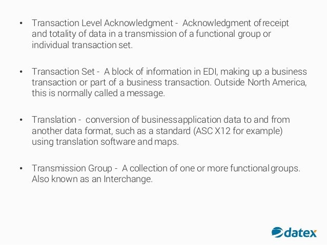 edi dictionary terminology edi format example