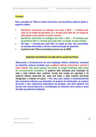 Escola Estadual de Educação Profissional [EEEP] Ensino Médio Integrado à Educação Profissional
Técnico em Edificações
PROJETOS ELÉTRICOS I e II
55
 