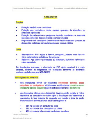Escola Estadual de Educação Profissional [EEEP] Ensino Médio Integrado à Educação Profissional
Técnico em Edificações
PROJETOS ELÉTRICOS I e II
62
 