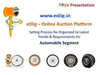 Selling Process Re-Organized to Latest
      Trends & Requirements for
      Automobile Segment
 