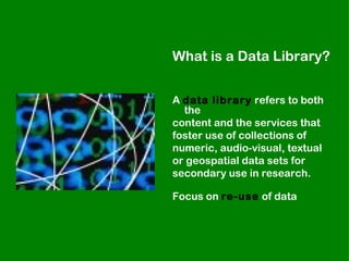 Data And Library EDINA / Data Library Overview | PPT