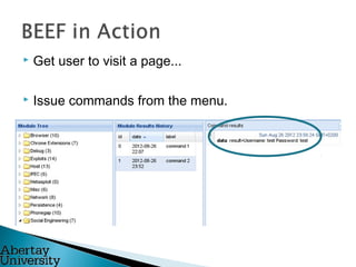  Get user to visit a page...
 Issue commands from the menu.
 