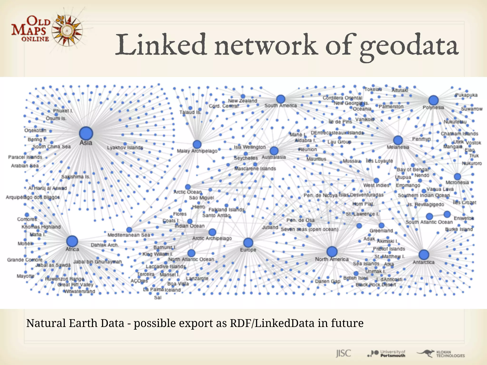 Linked network of geodata




Natural Earth Data - possible export as RDF/LinkedData in future
 