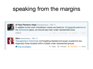 speaking from the margins
 