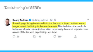 ‘Decluttering’ of SERPs
 