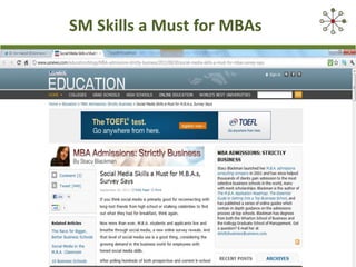 SM Skills a Must for MBAs