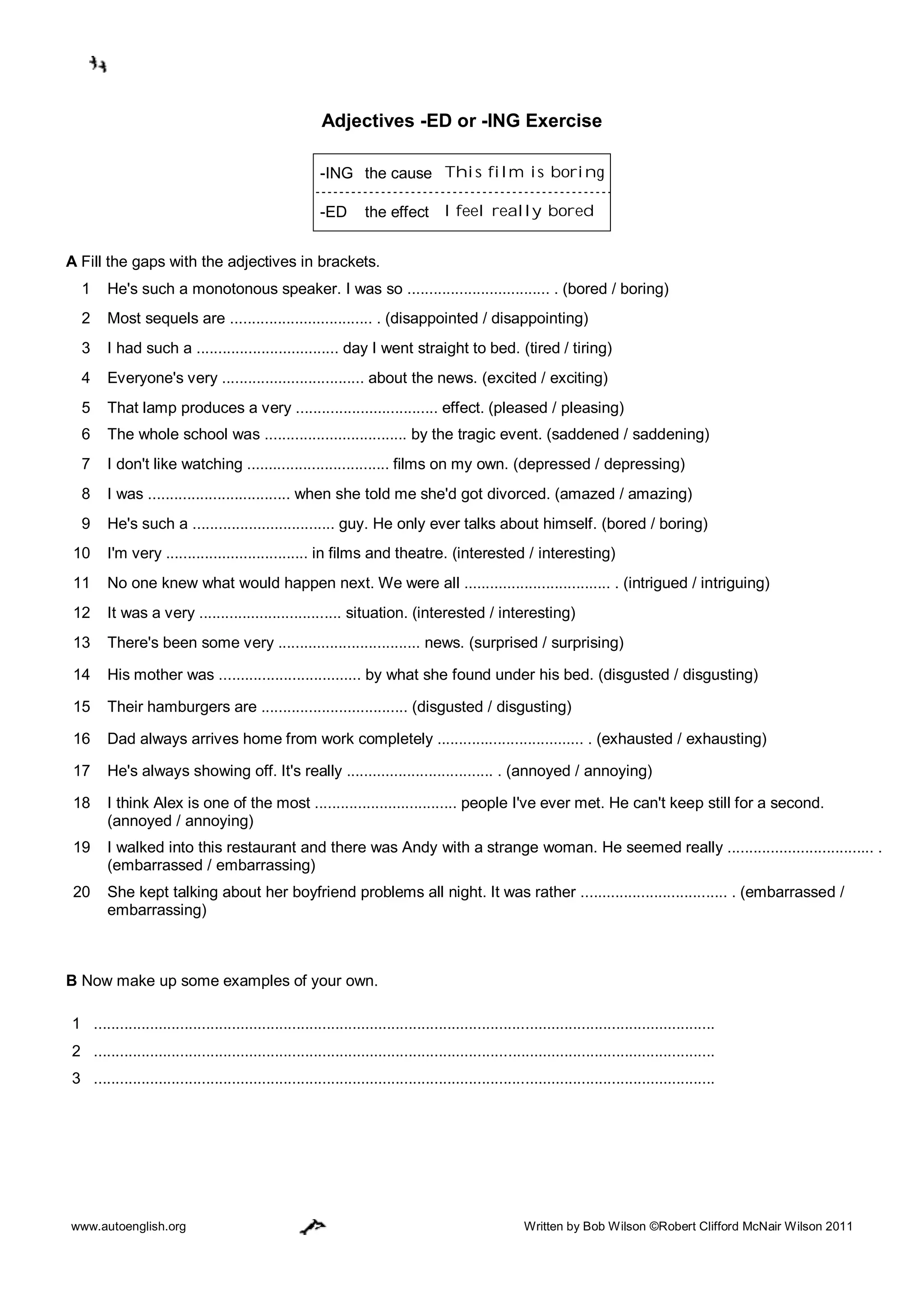 Ed ing adjectives | PDF