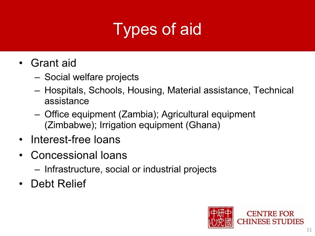 Types of aid Grant aid