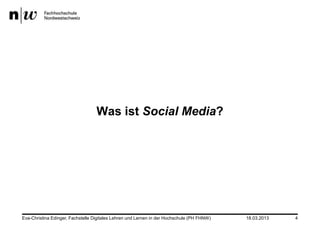 Was ist Social Media?




Eva-Christina Edinger, Fachstelle Digitales Lehren und Lernen in der Hochschule (PH FHNW)   18.0...
