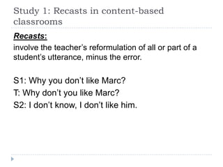 Classroom comparisons: Student-student interactions, Corrective ...