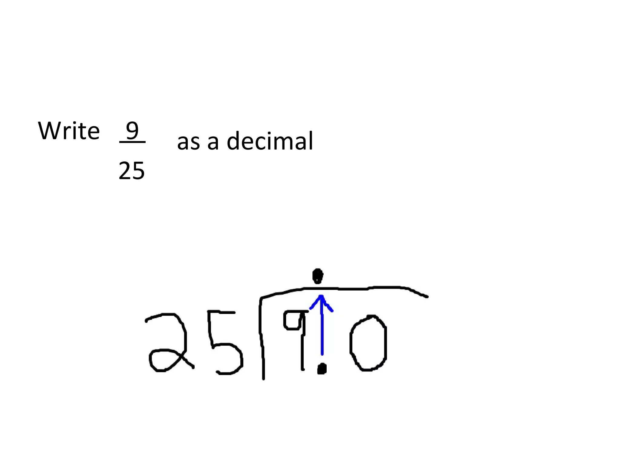 Write     9  25    as a decimal 