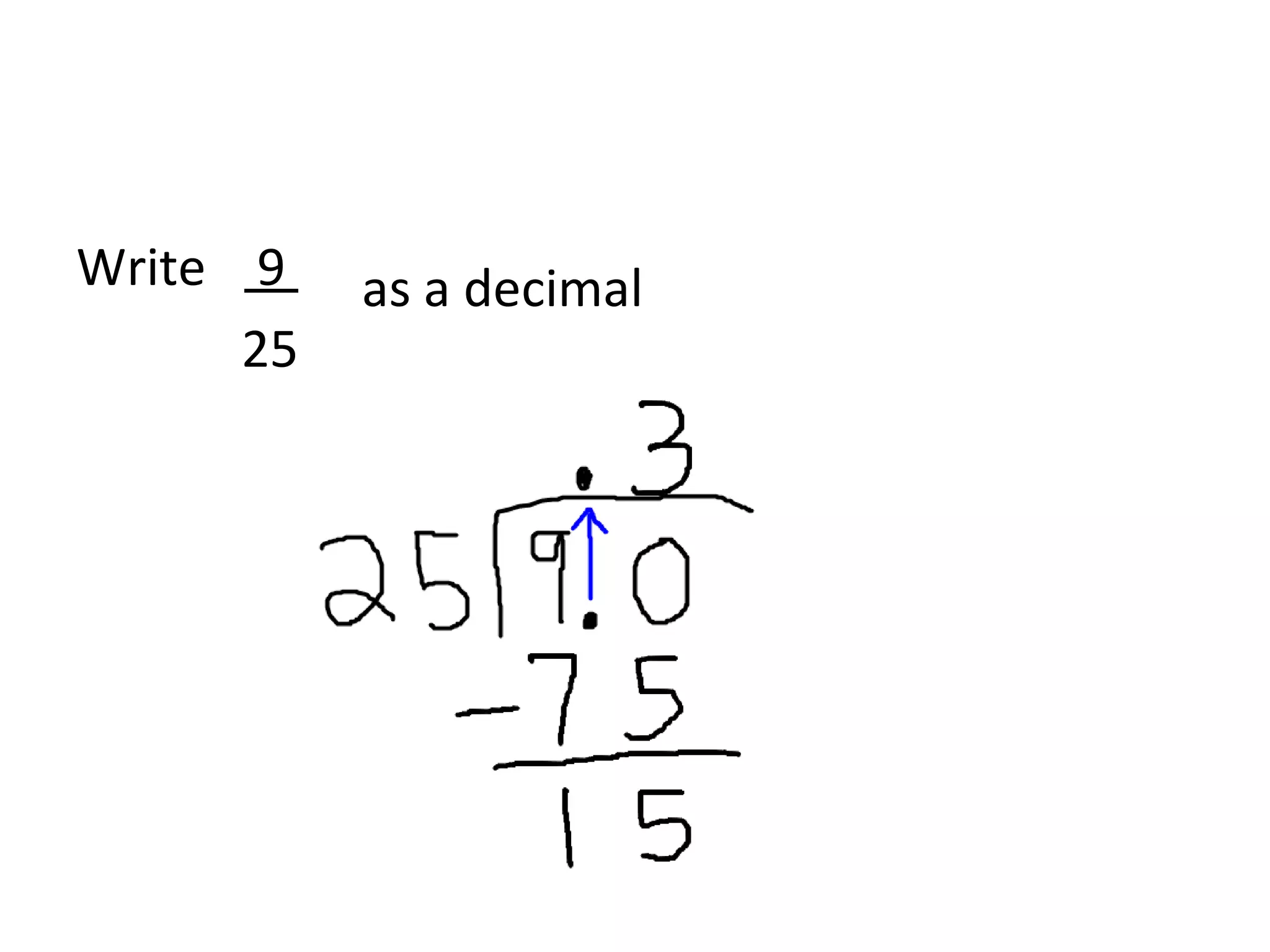 Write     9  25    as a decimal 