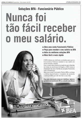 JORNAL DE ANGOLA•Quarta-feira, 19 de Janeiro de 2011   |PUBLICIDADE|29




                                                                  (51.369)
 