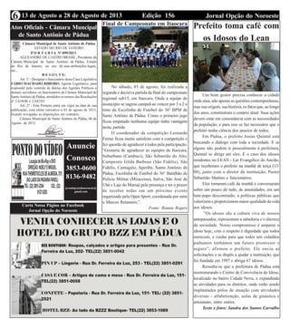 Edição 156 Jornal Opção do Noroeste13 de Agosto a 28 de Agosto de 20136
Atos Oficiais - Câmara Muncipal
de Santo Antônio d...