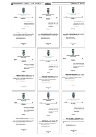 SUPLEMENTO ESPECIAL ATOS OFICIAIS 24 DE MAIO DE 201710
 